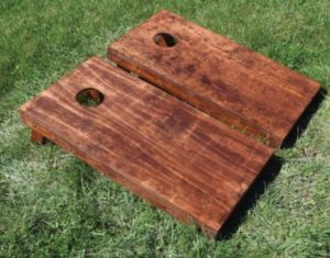 Stained Wood Cornhole Set